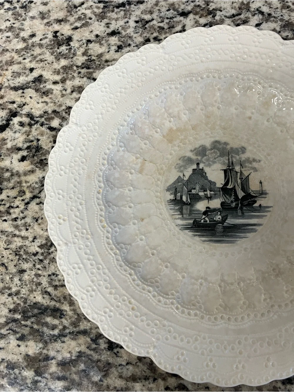 Vintage Spode Jewel Copeland Nautical Plate With Lace Border